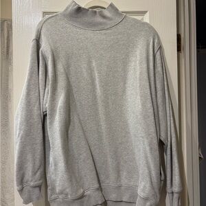 Aerie Light Gray Mock/Cowl Neck Sweater Sweatshirt Oversized